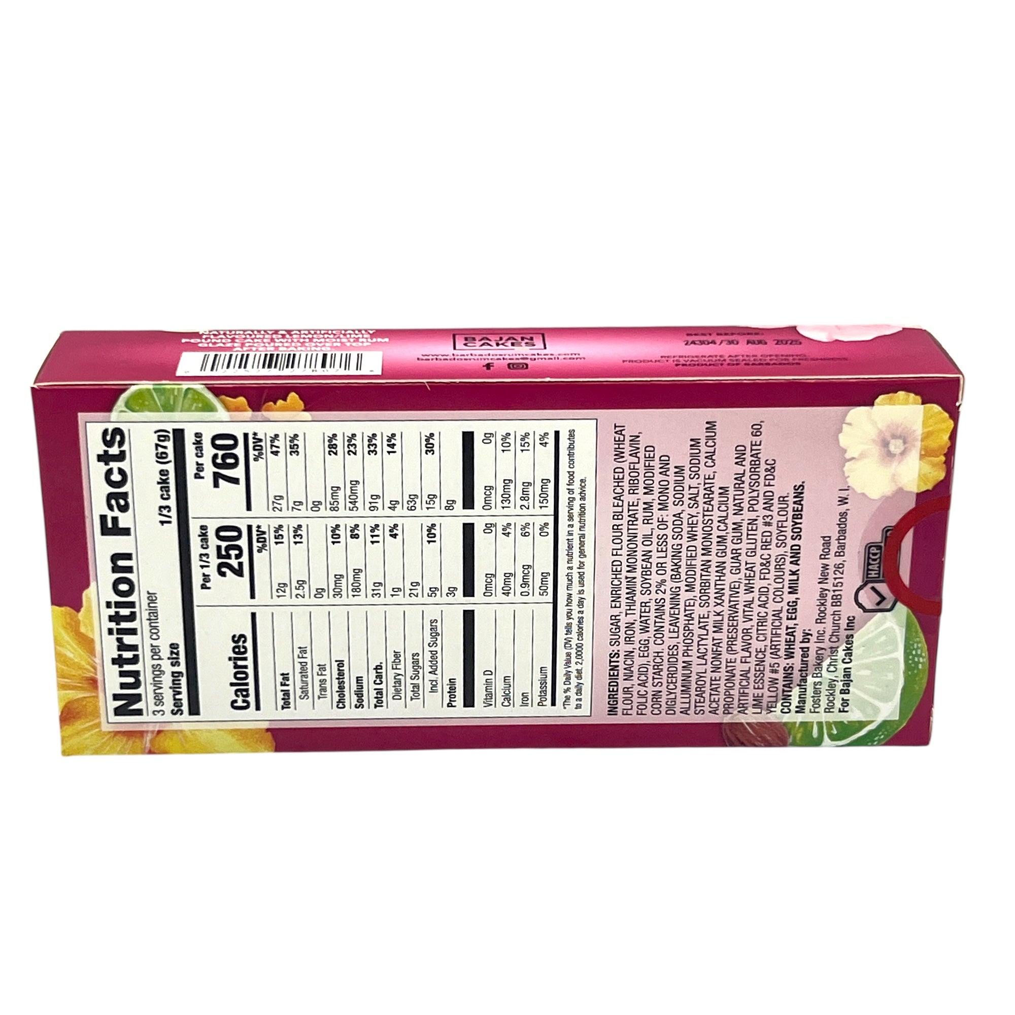Barbados Rum Cake 7 Oz. - Strawberry