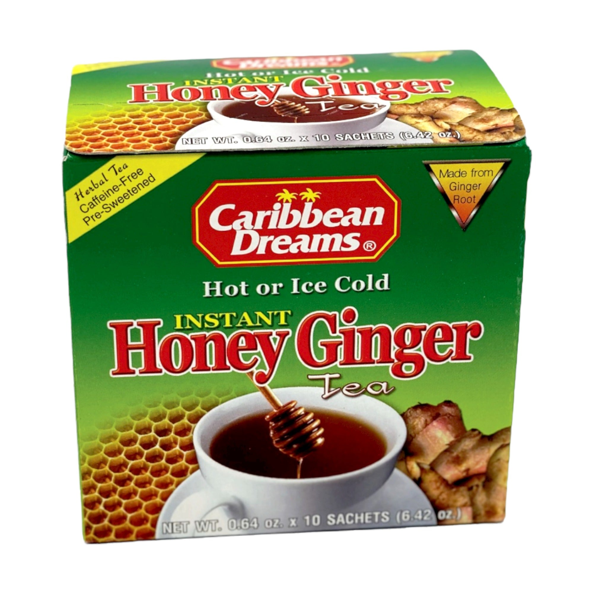 CARIBBEAN DREAMS INSTANT HONEY GINGER TEA 6.42 OZ (10 PACKS)