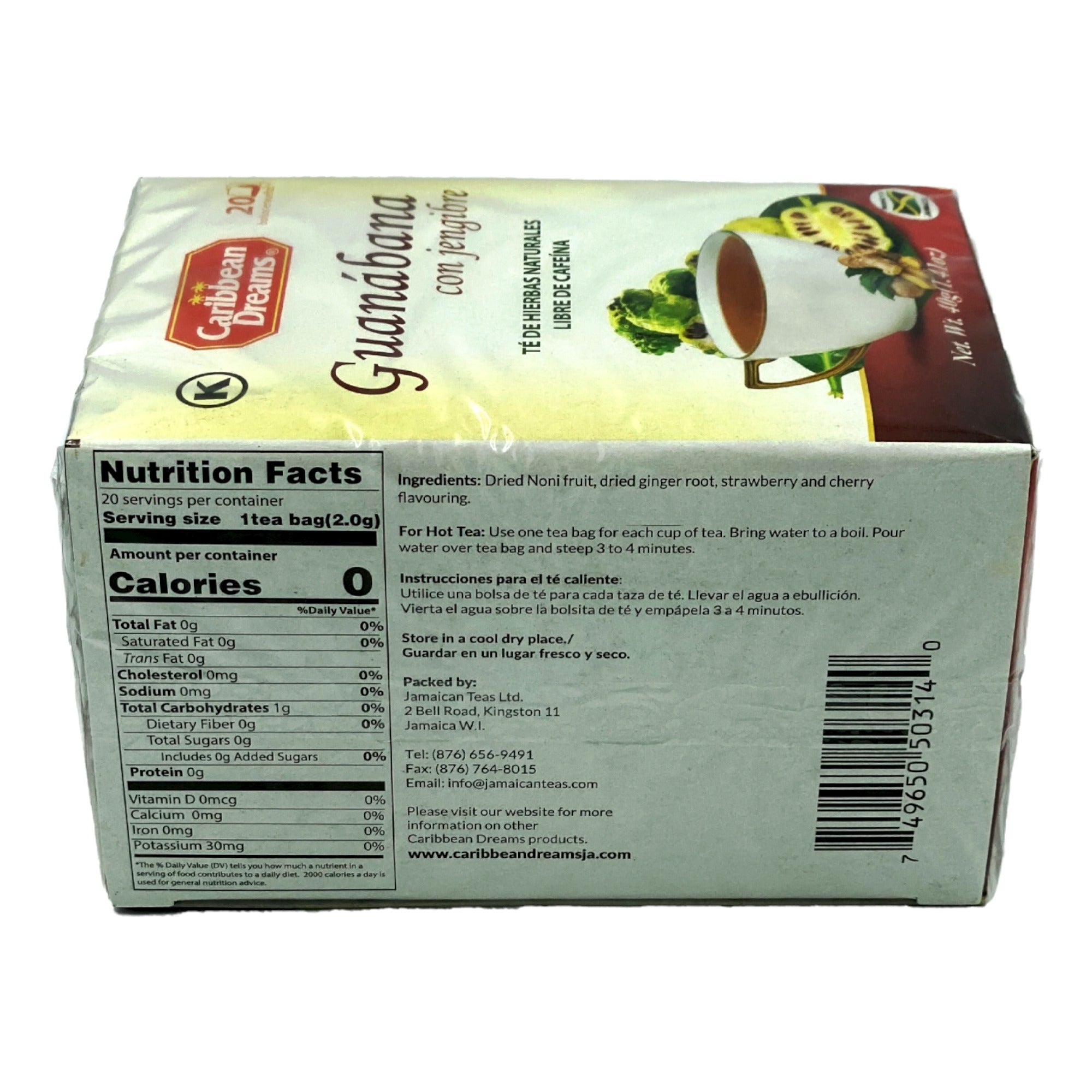 CARIBBEAN DREAMS NONI-GINGER TEA 40G