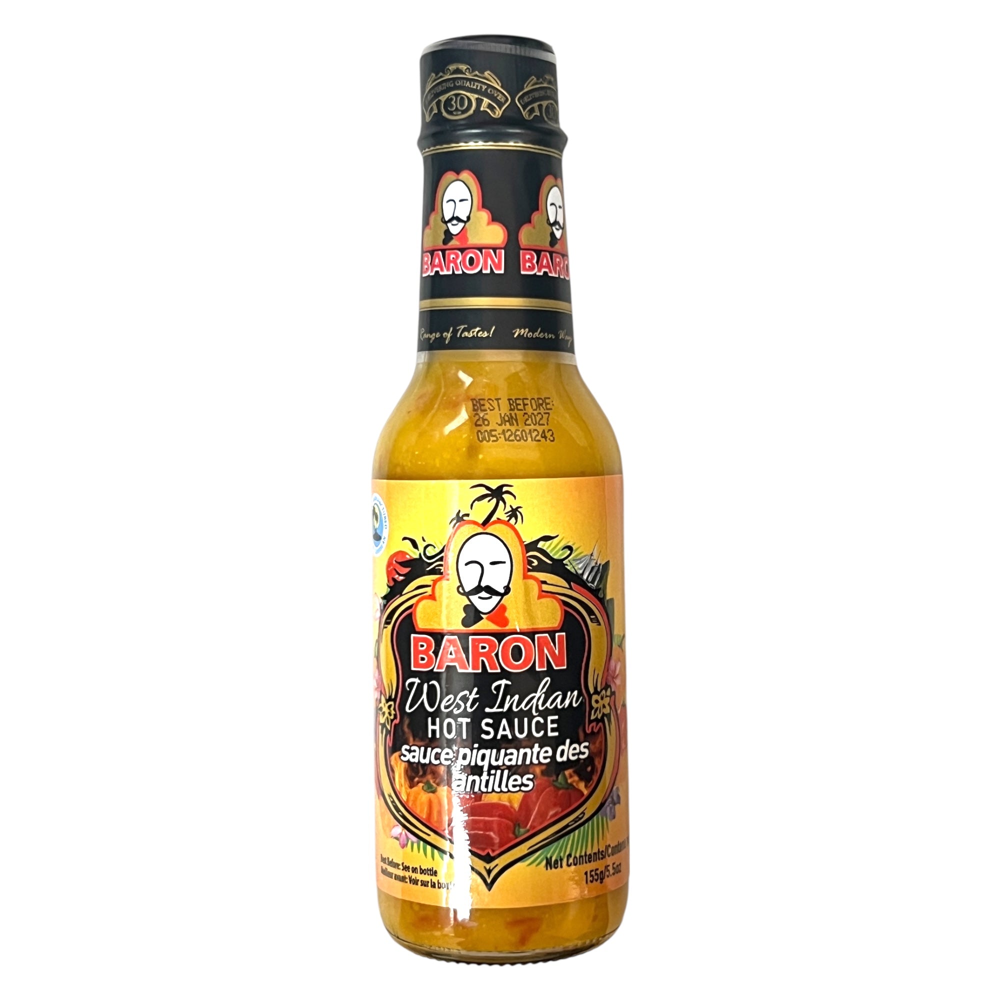 Baron West Indian Hot Sauce 5.5 Oz