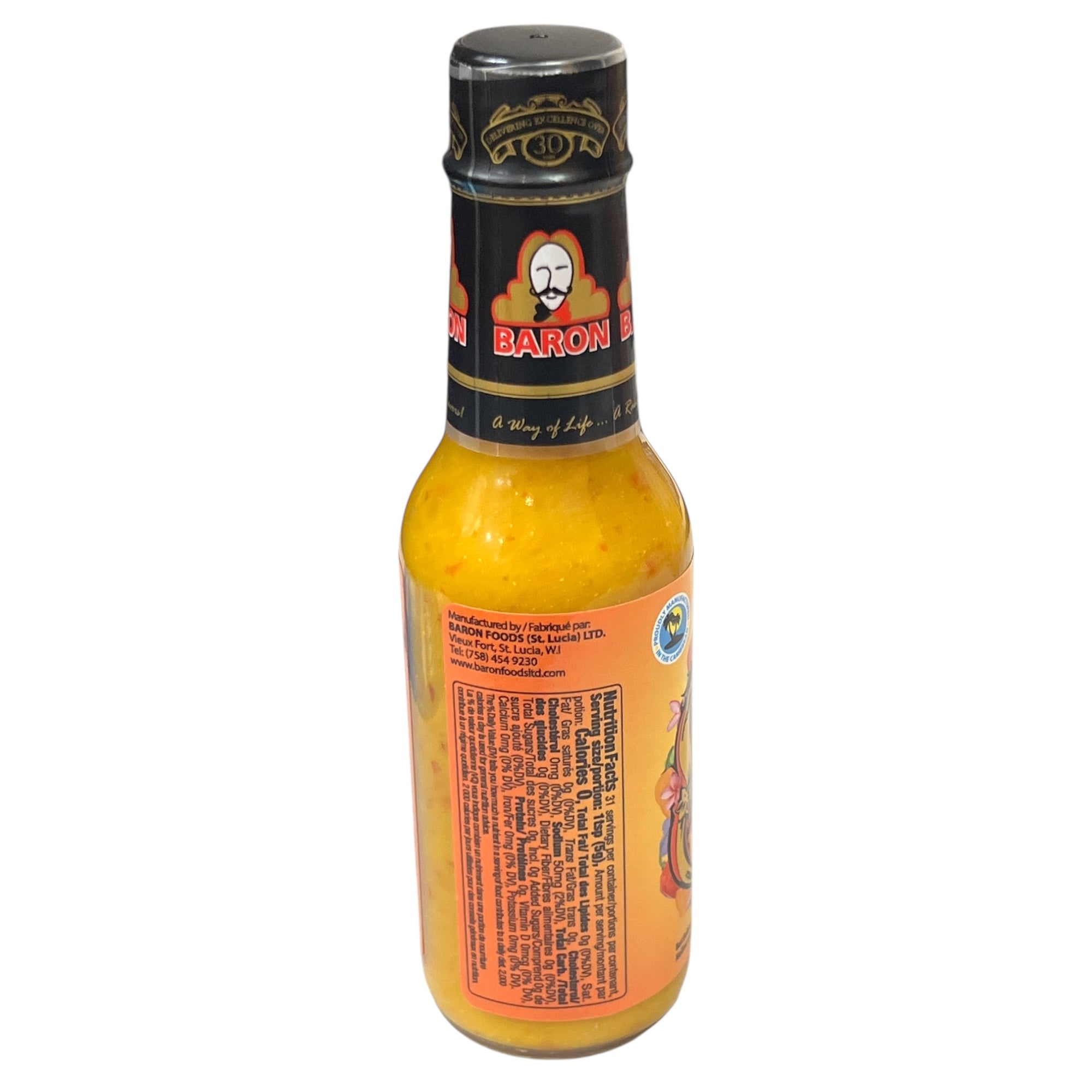 Baron West Indian Hot Sauce 5.5 Oz