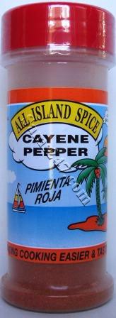 ALL ISLAND CAYENNE PEPPER 2.5OZ. 

ALL ISLAND CAYENNE PEPPER 2.5OZ.: available at Sam's Caribbean Marketplace, the Caribbean Superstore for the widest variety of Caribbean food, CDs, DVDs, and Jamaican Black Castor Oil (JBCO). 