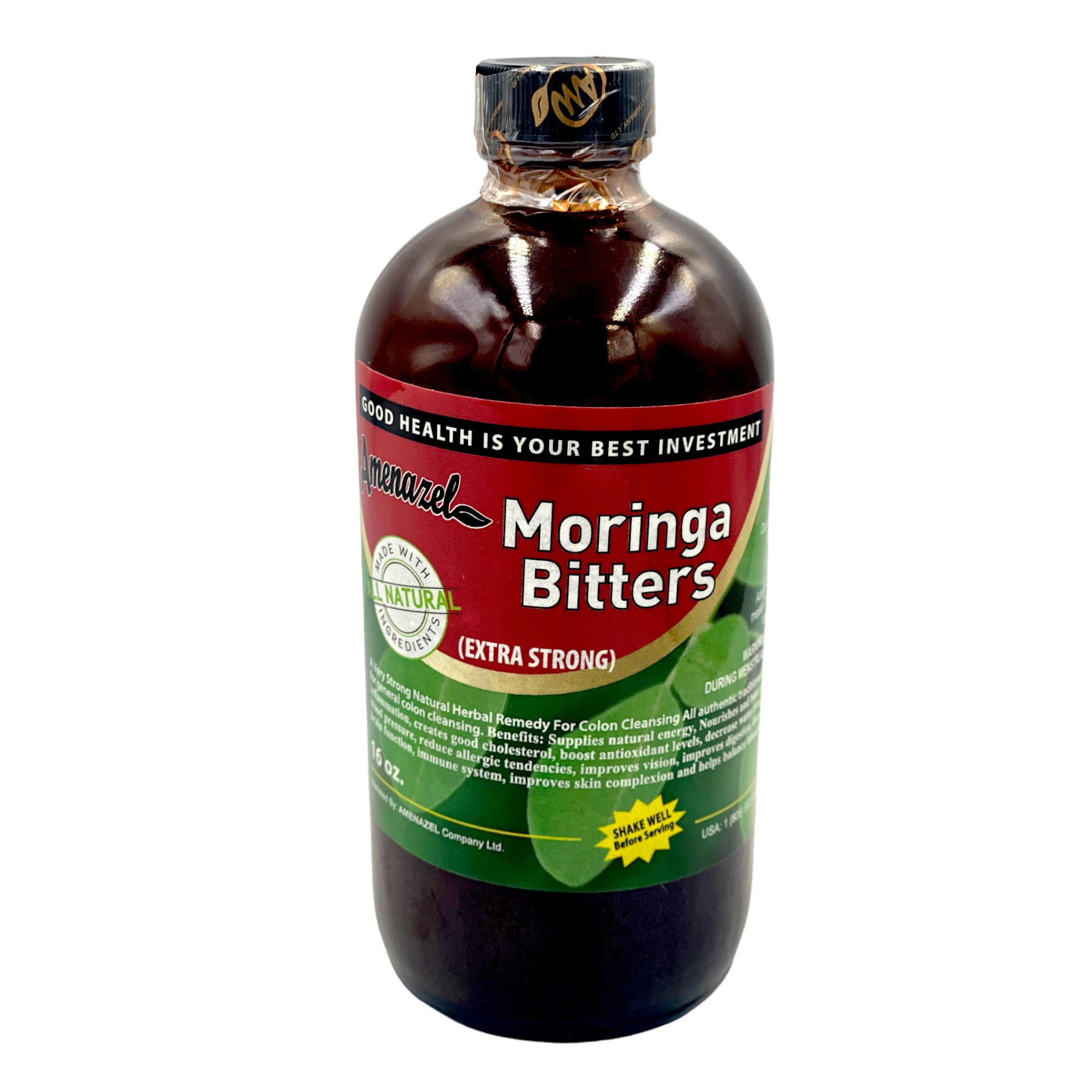 AMENAZEL MORINGA BITTERS 16 FL OZ.