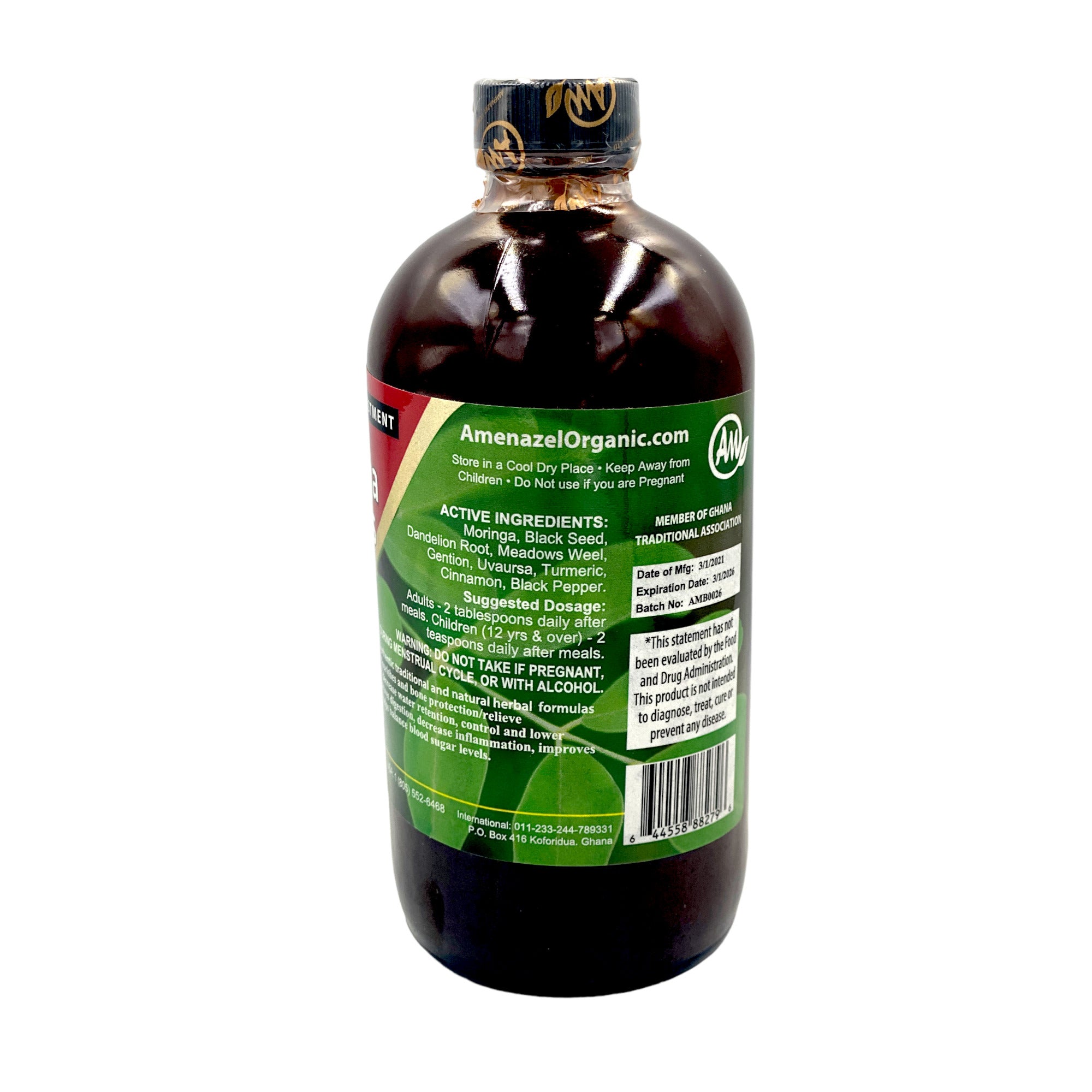 AMENAZEL MORINGA BITTERS 16 FL OZ.