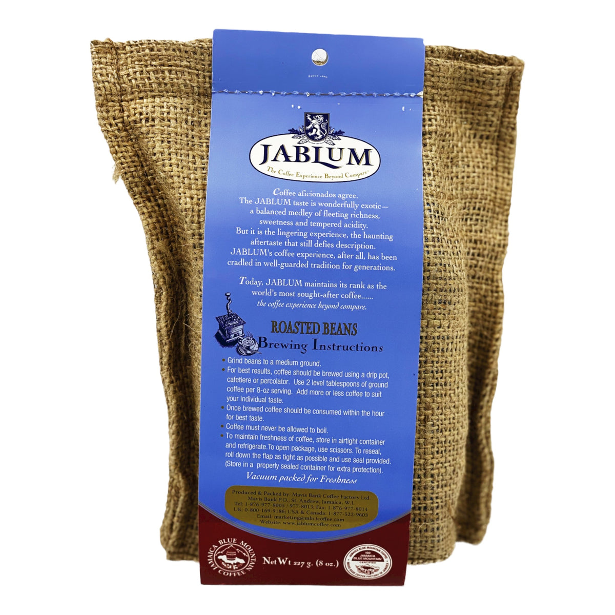 JABLUM ROASTED COFFEE BEANS 8 OZ