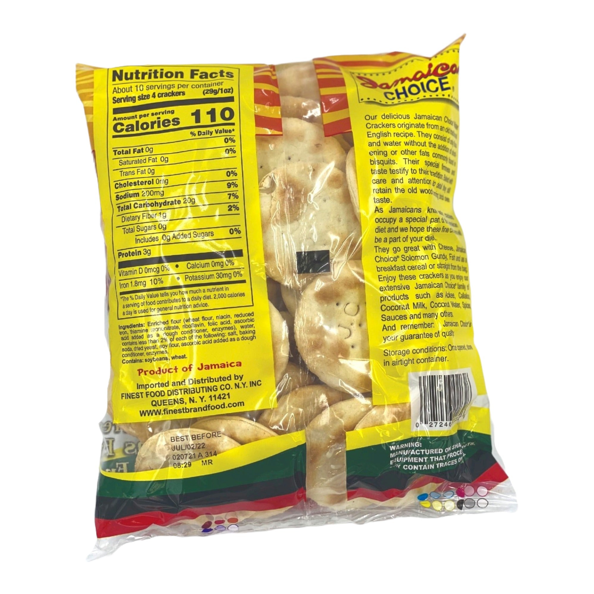 JAMAICAN CHOICE WATER CRACKERS 10.6 OZ