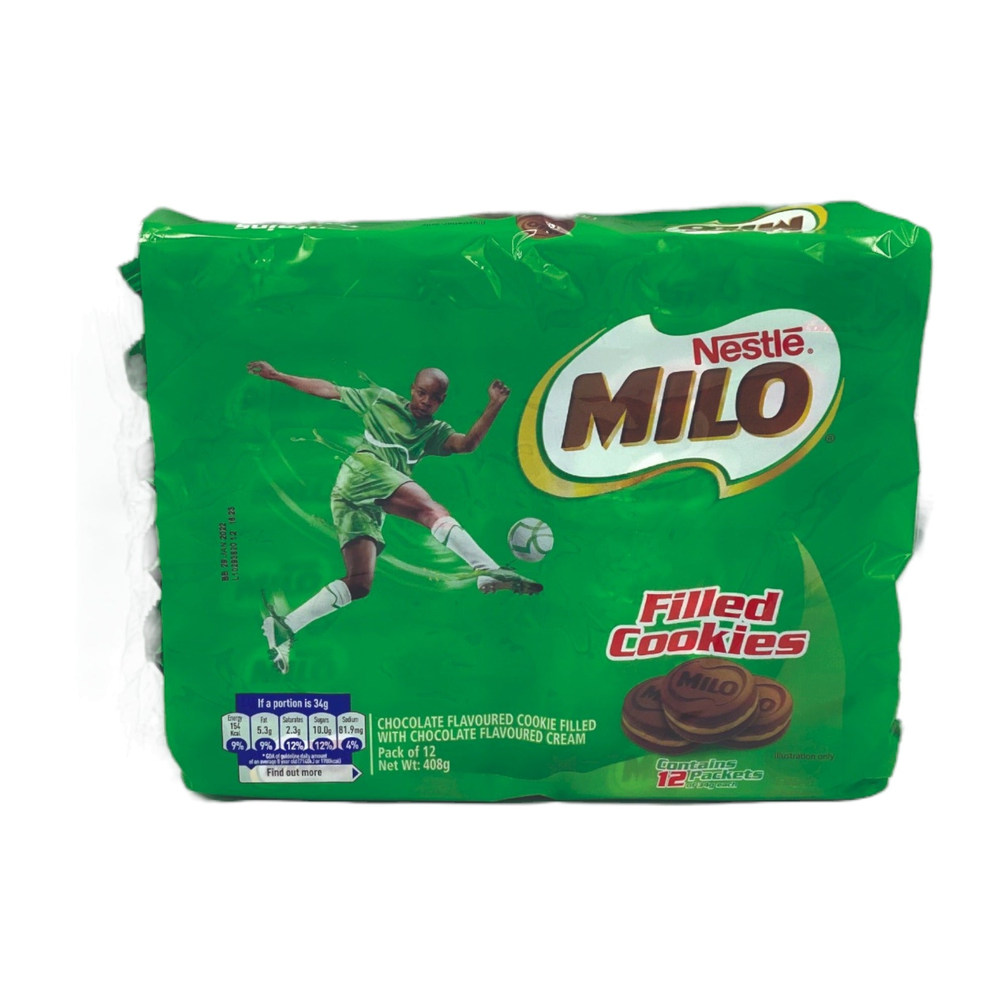 MILO FILLED COOKIES (12 PACK) 408 G