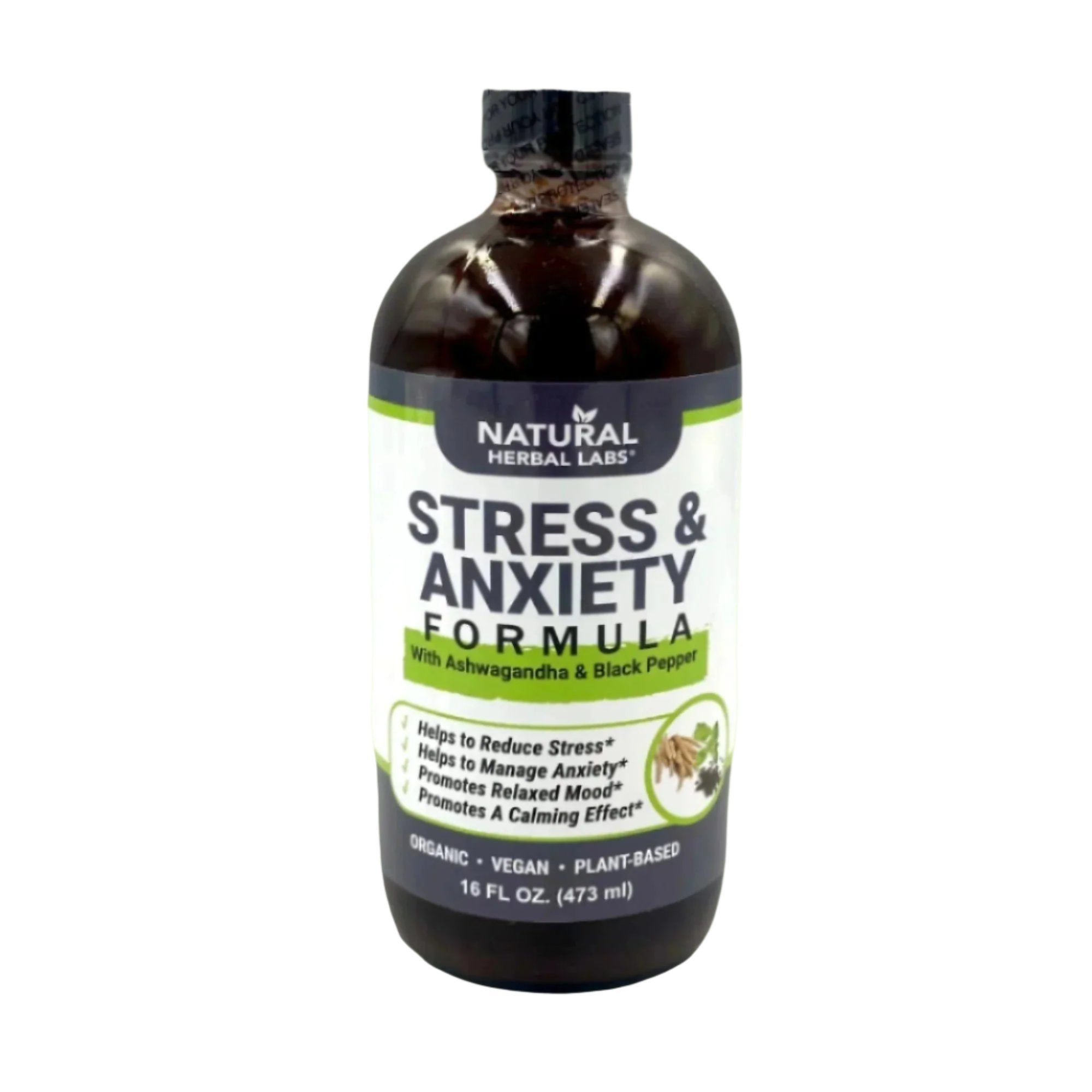 NATURAL HERBAL LABS STRESS & ANXIETY HEALTH FORMULA 16 OZ.