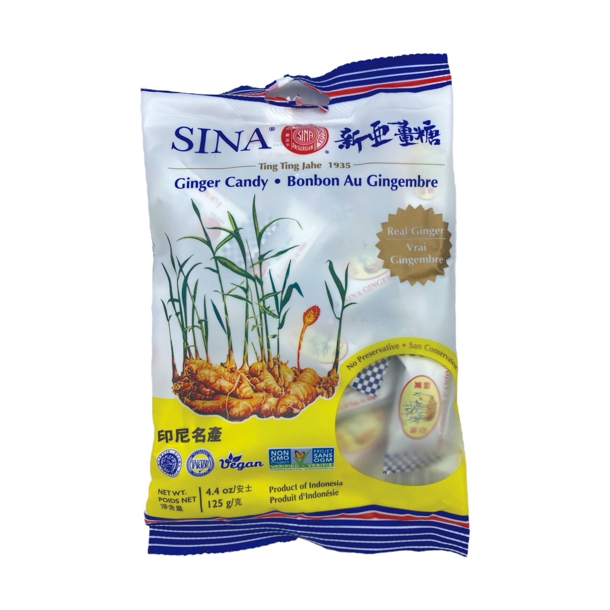 SINA GINGER CANDY (TING TING JAHE) 4.4 OZ (125 G)