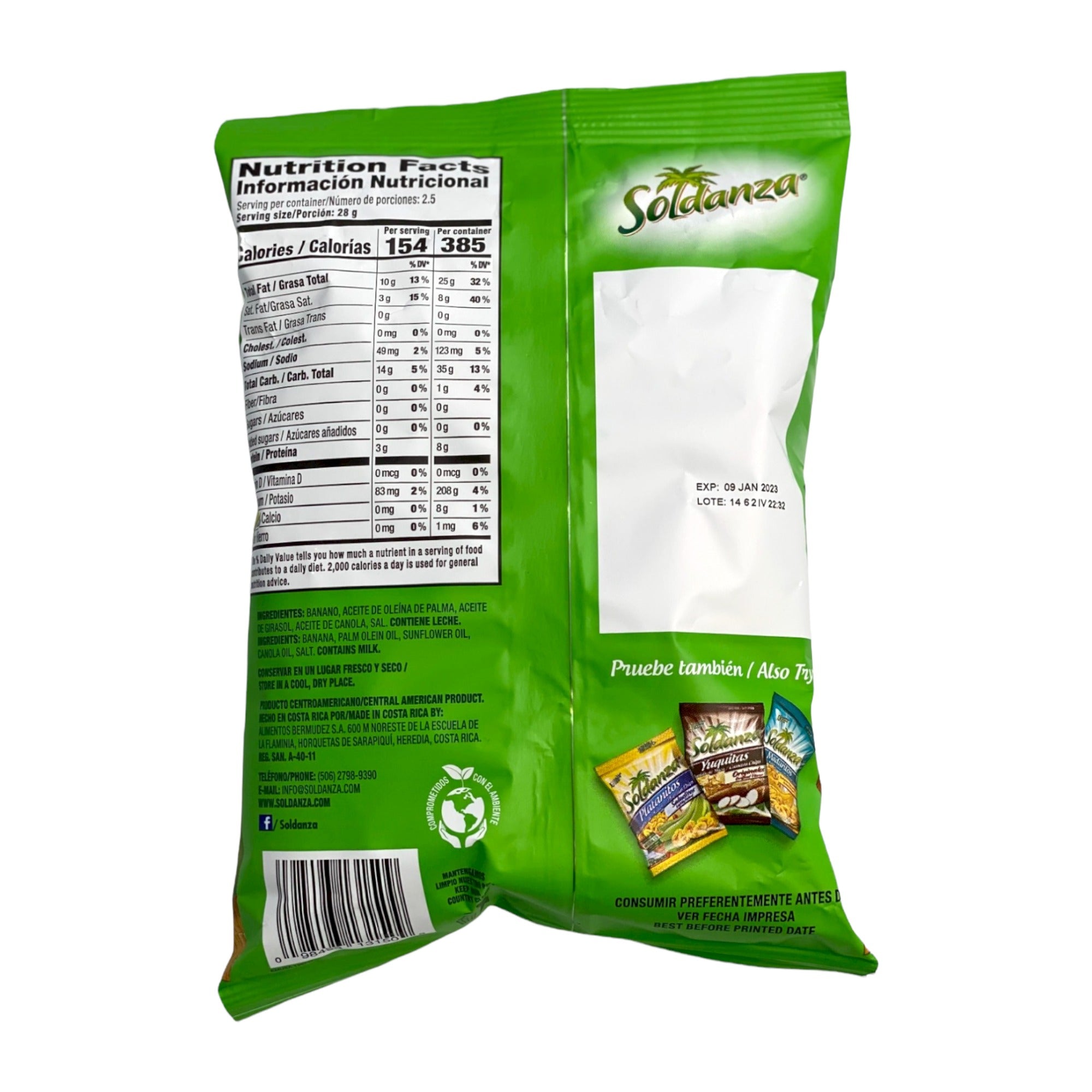 SOLDANZA BANANA CHIPS 2.5 OZ (71 G)