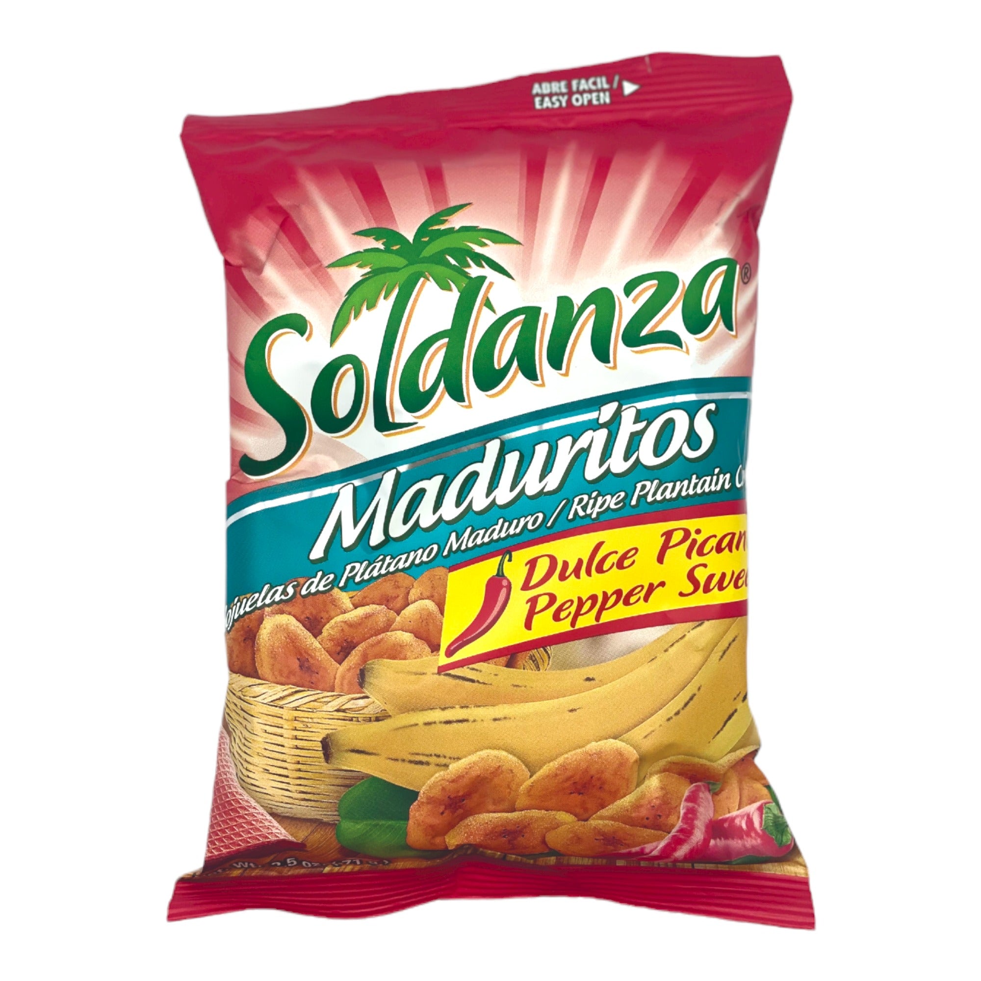 SOLDANZA PEPPER SWEET (MADURITOS) PLANTAIN CHIPS 2.5 OZ (71 G)