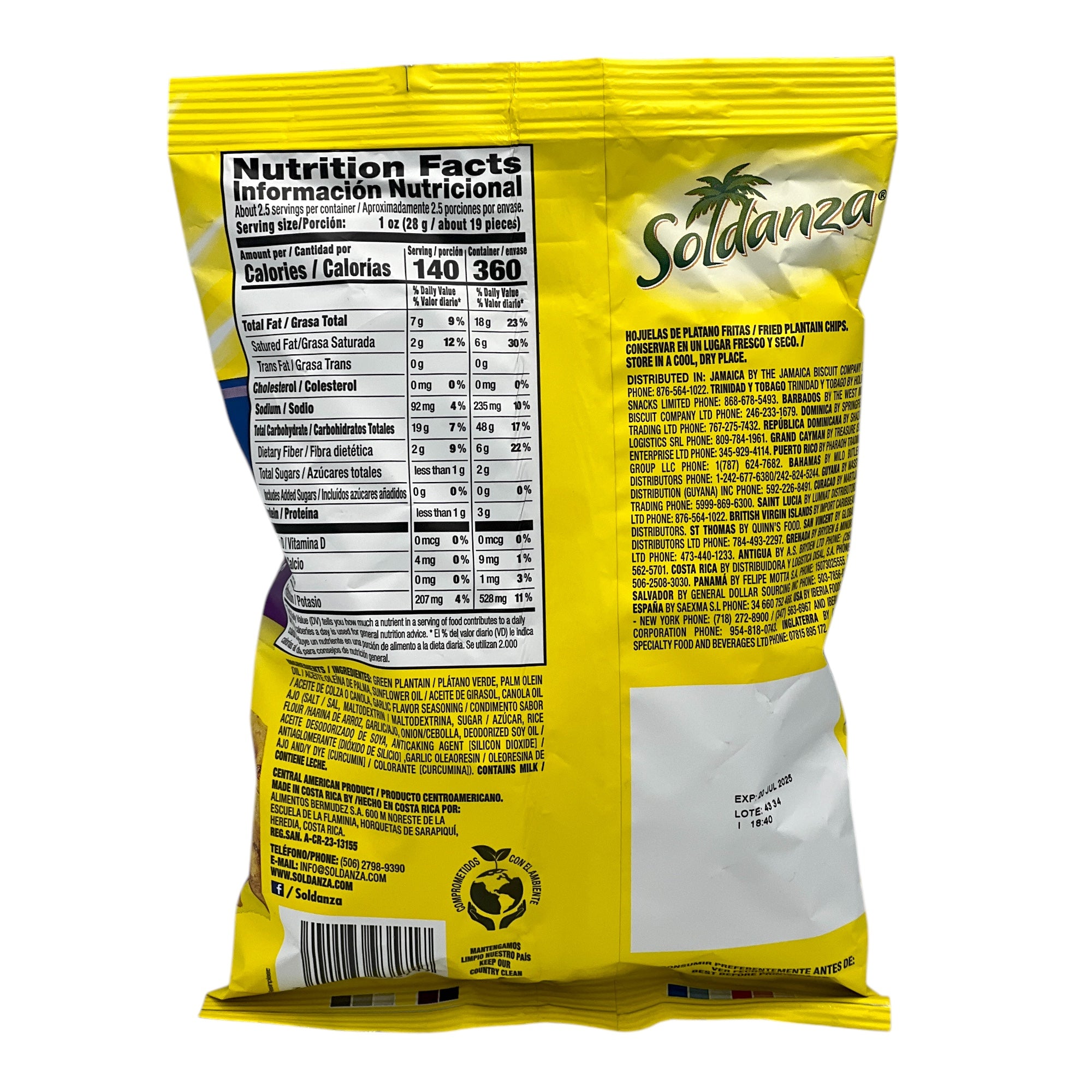 Soldanza Classic Platanitos Garlic Flavor  71 G