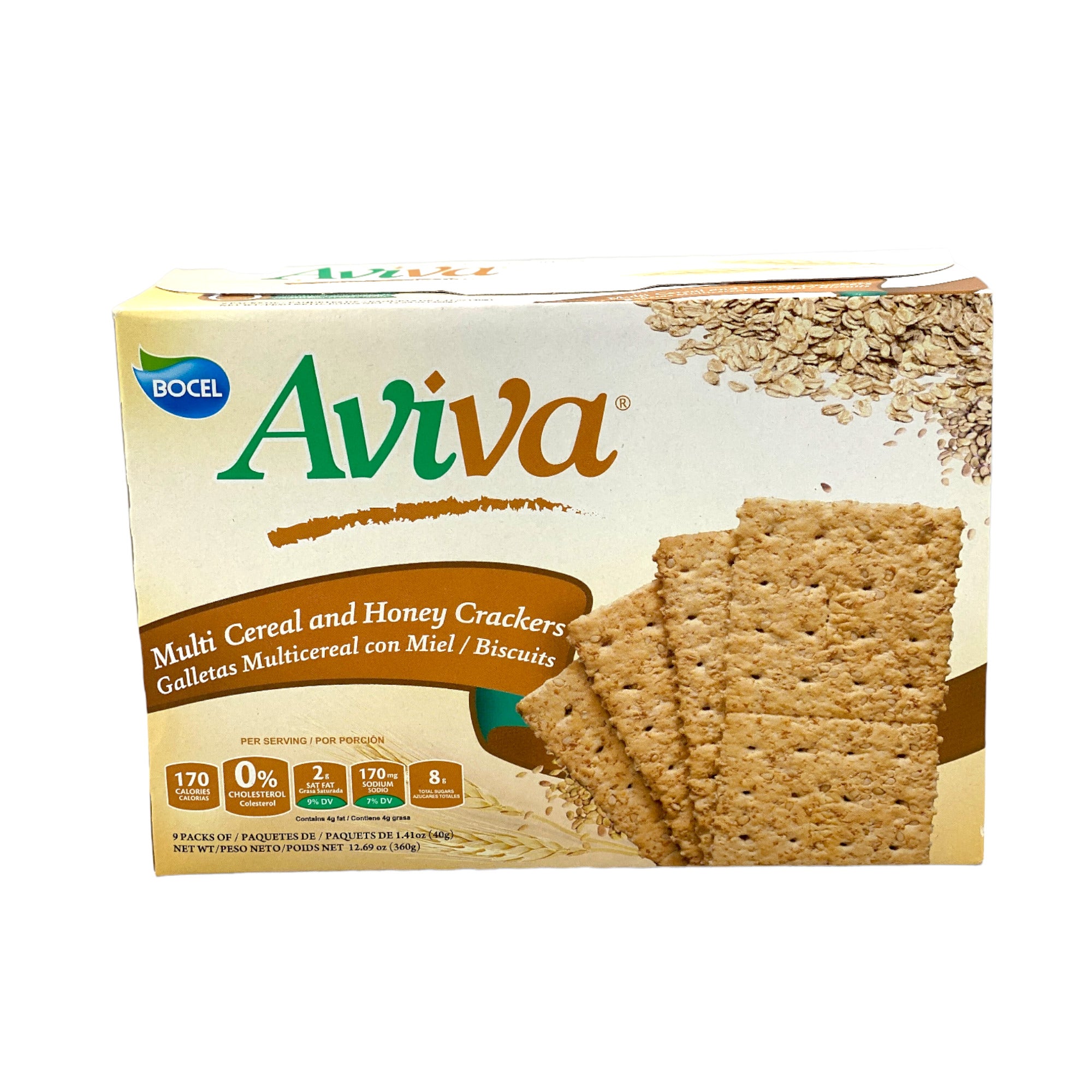 AVIVA MULTI CEREAL AND HONEY CRACKERS 9 PACK 9.54 OZ.