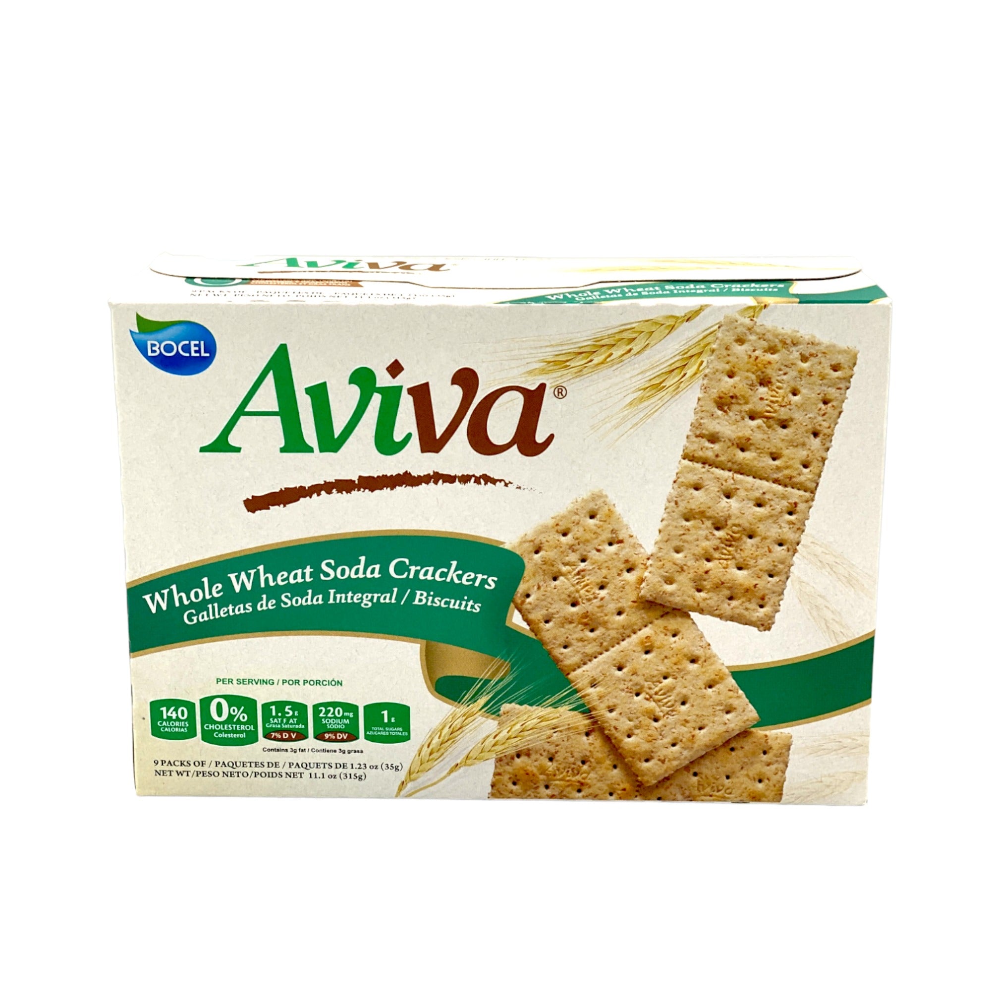 AVIVA WHOLE WHEAT CRACKERS 9 PACK 9.54 OZ.