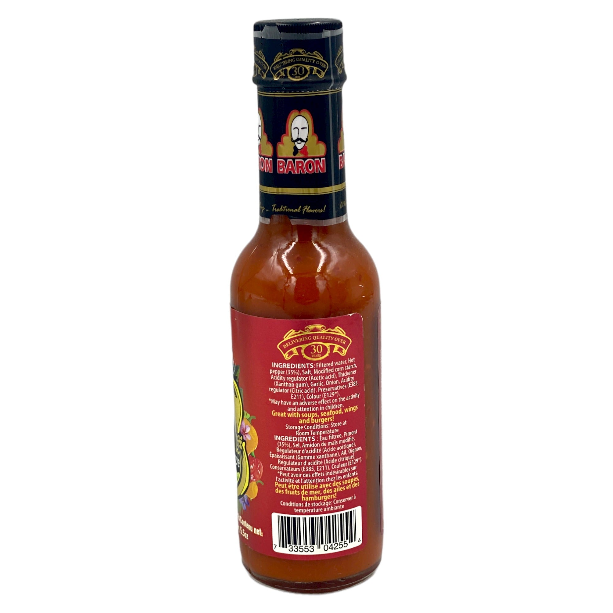 BARON BLAZING HOT SAUCE  5.5 OZ