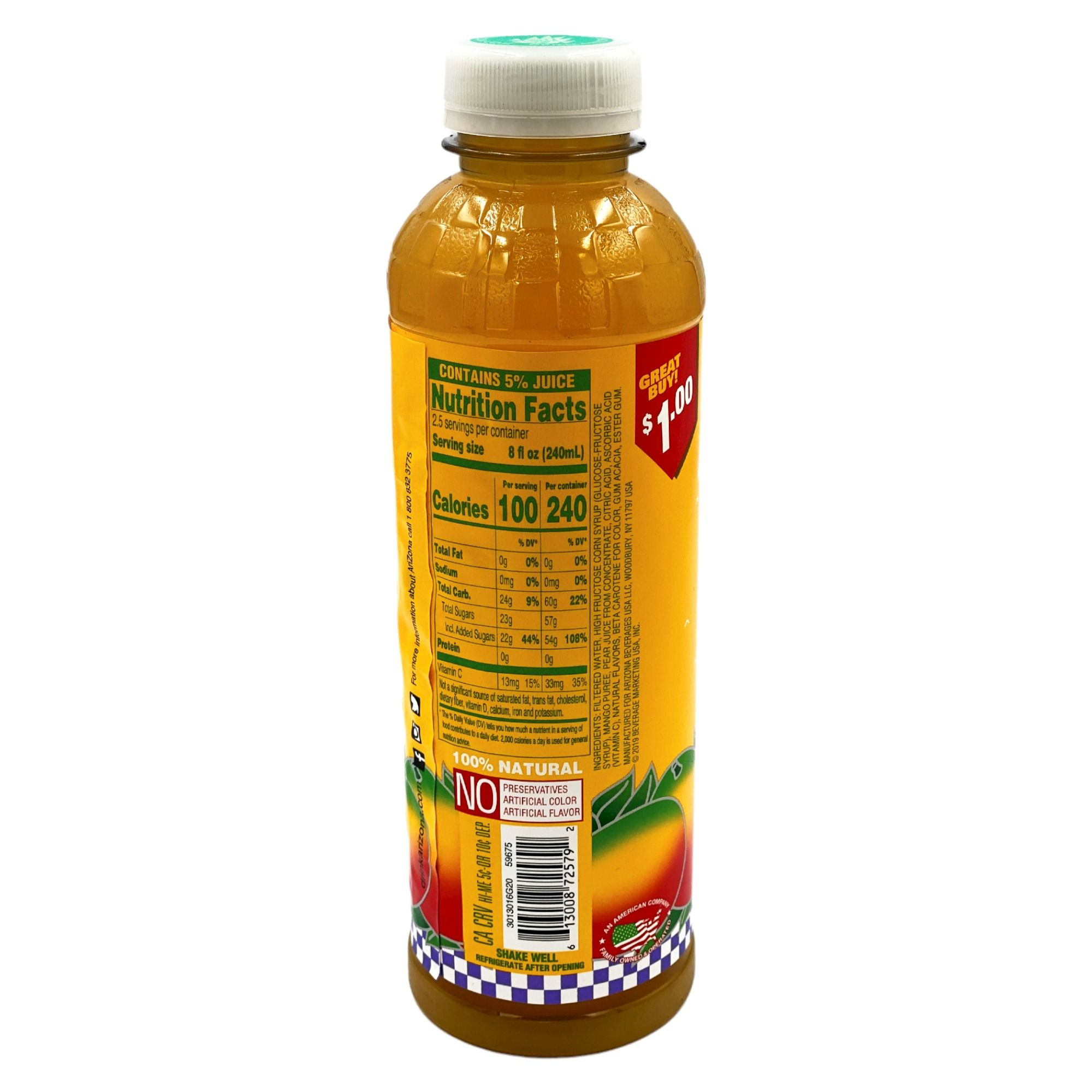 ARIZONA MUCHO MANGO 20 FL OZ (591mL)