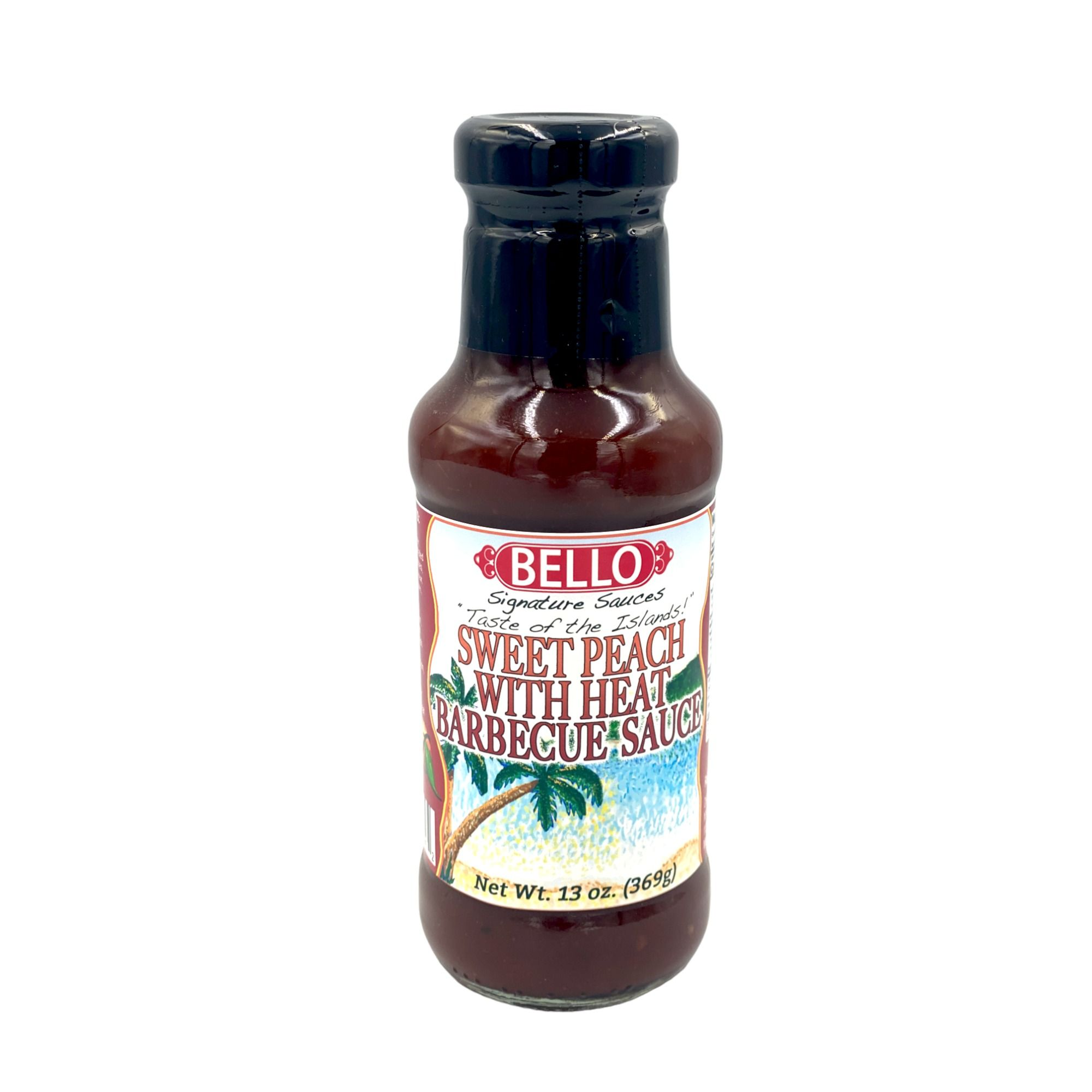 BELLO SWEET PEACH WITH HEAT BBQ SAUCE 13 OZ.