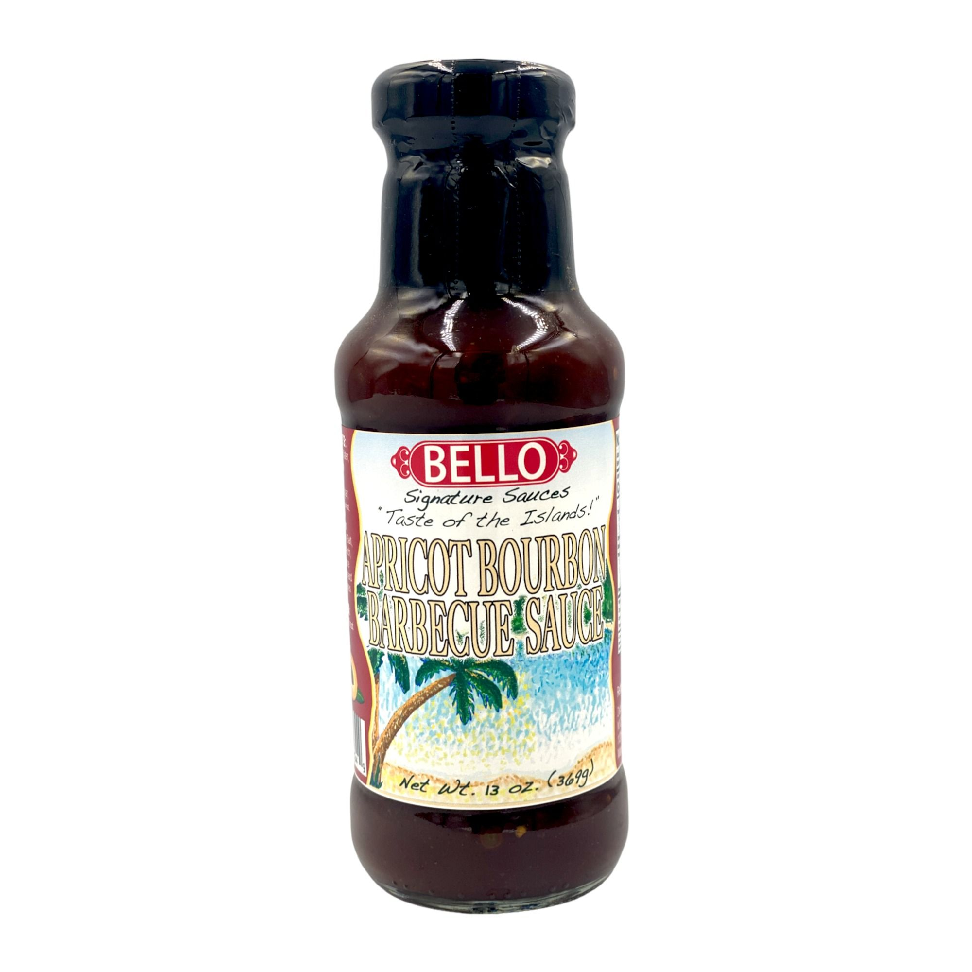 BELLO APRICOT BOURBON BARBECUE SAUCE 13 OZ.